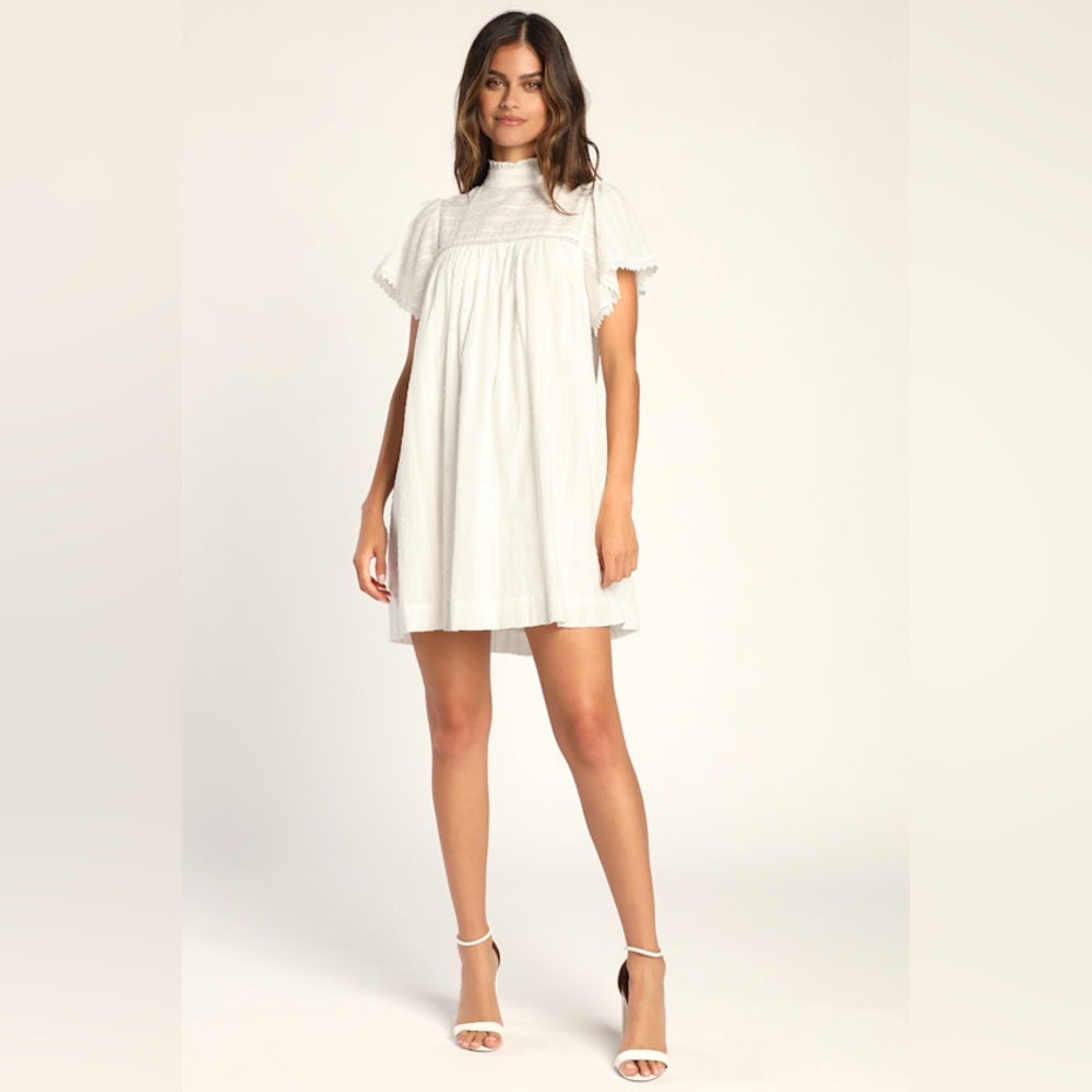 Lulu's Elegant Cream Dress